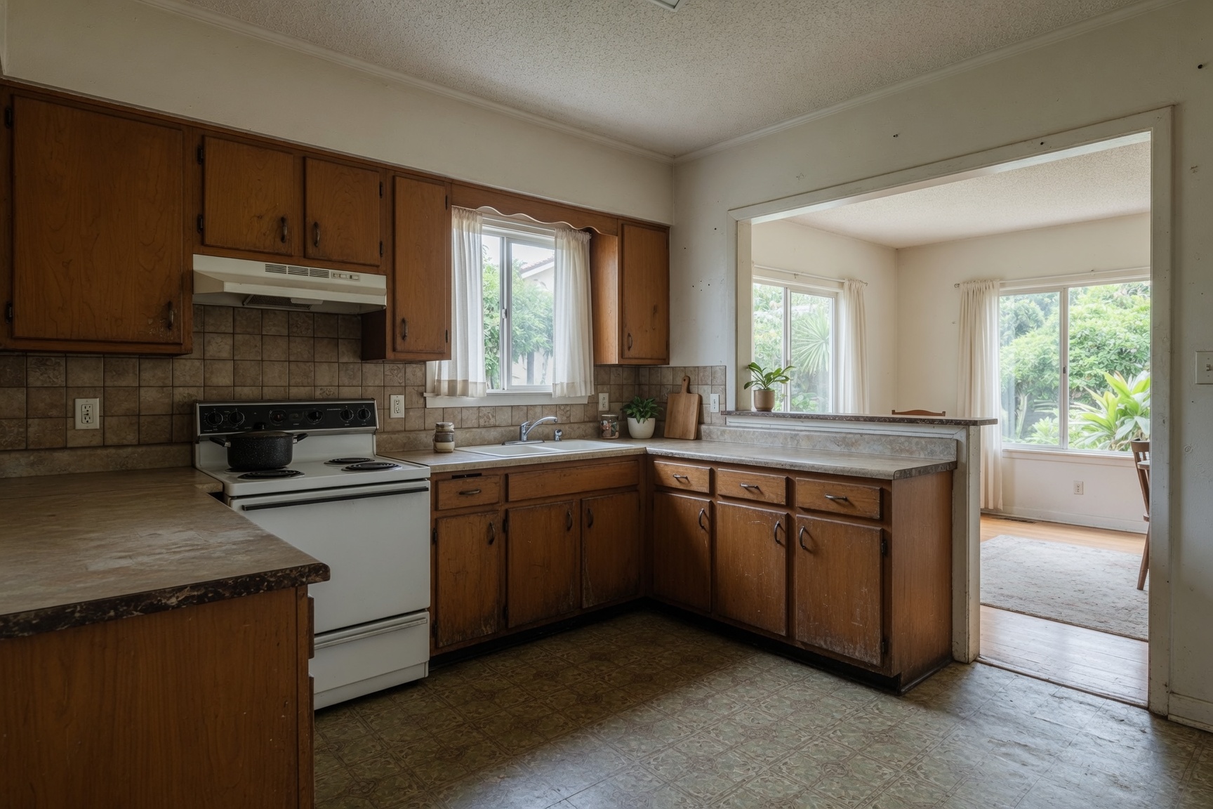 Dated, unrenovated home interior that Central Valley REI buys as-is in Bakersfield