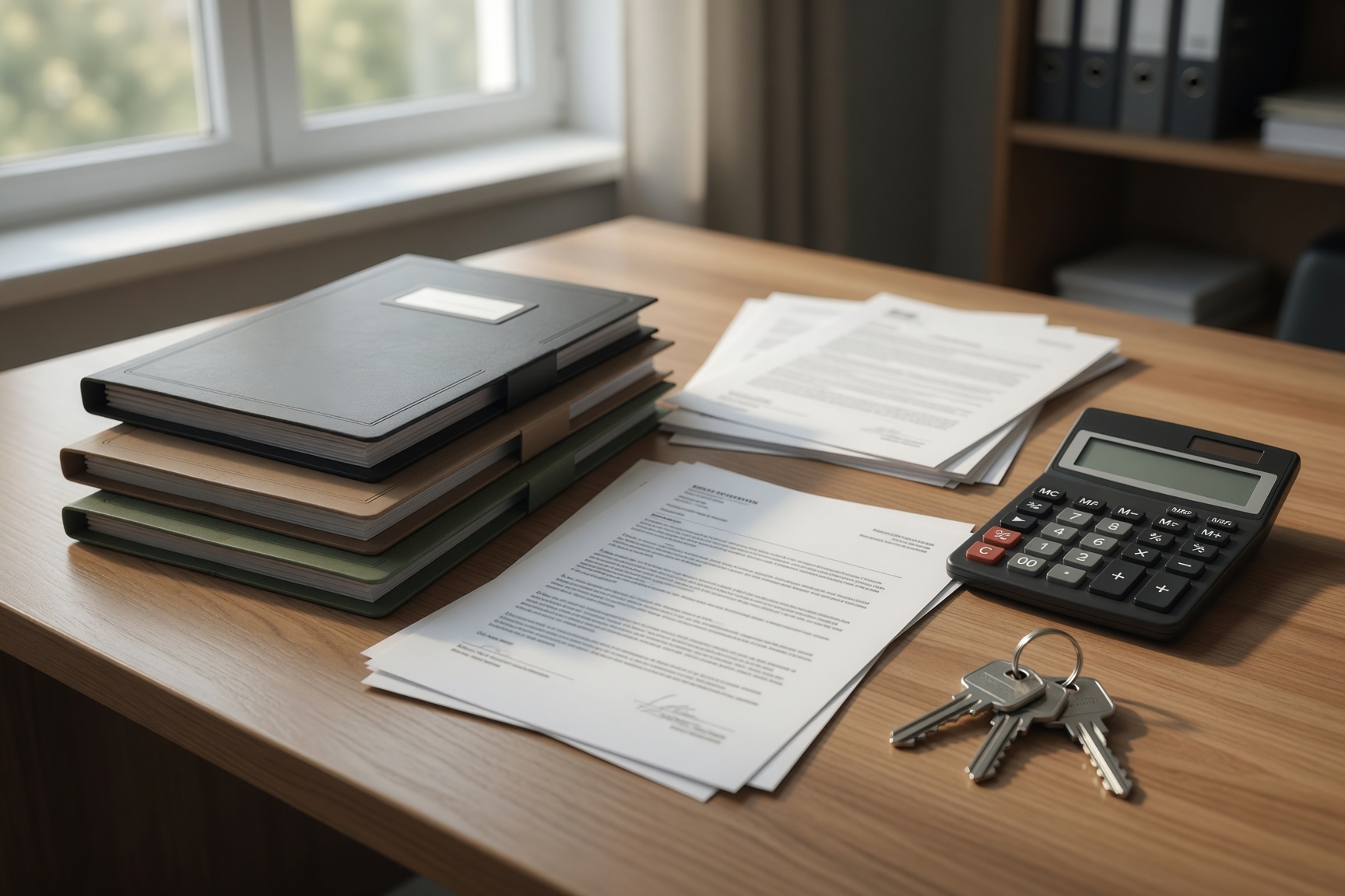 Property tax documents, a lien notice, and house keys for a Bakersfield home